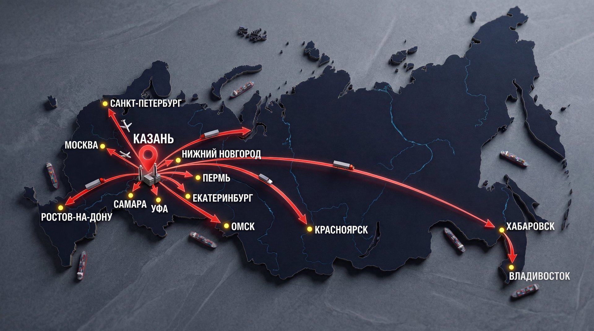 Карта поставок TEKNOROLL по России